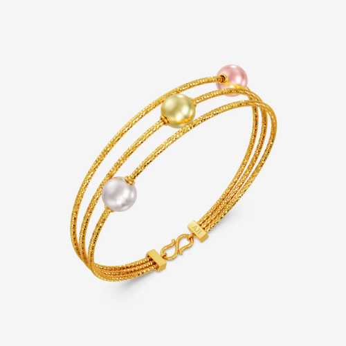 Layered Pearl Gold Bracelet