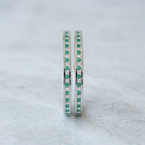 Classic-Silver-Green-Stone-Bangle